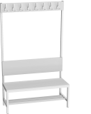 Šatnová lavice s věšáky PRLAV10V - délka 1 m, lamino, šedá