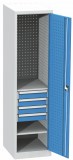 Dílenská skříň,1950x505x600 mm,2 police,4 zásuvky,šedá/modrá