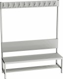 Šatnová lavice s věšáky PRLAV20V - délka 2 m, lamino, šedá