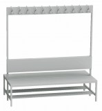 Šatnová lavice s věšáky PRLAV20V2 - délka 2 m, lamino, šedá