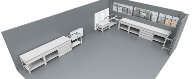 Dílenský montážní pracovní stůl, délka 1500 mm