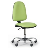 Dílenská židle, chromovaný kříž, zelená, nosnost 110 kg