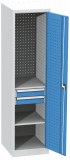 Dílenská skříň,1950x505x600 mm,2 police,2 zásuvky,šedá/modrá