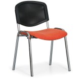 Konferenční čalouněná židle - chromovaná podnož, barva oranžová