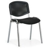 Konferenční čalouněná židle - chromovaná podnož, barva černá