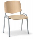 Konferenční dřevěná židle - šedá podnož