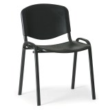 Konferenční plastová židle - černá podnož, barva černá