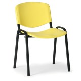 Konferenční plastová židle - černá podnož, barva žlutá