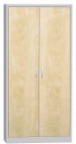 Skříň s lamino dveřmi 1950 x 950 x 400 mm - barva šedá/buk
