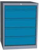 Zásuvková dílenská skříň ECONOMY (PREPO03A) - šedá/modrá