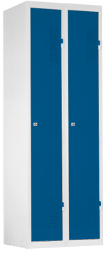 Skládaná šatní skříň A1008, šedá/modrá, otočná závora